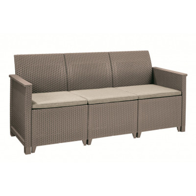 Keter zahradní pohovka 3místná California cappuccino, 199 x 68 x 72 cm